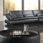 Black Leather Upholstery Contemporary Sectional Sofa