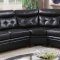 3020 Sectional Sofa in Black Faux Leather