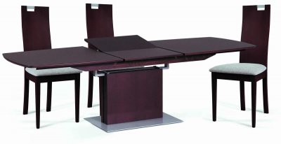Burn Beech Modern Dining Table w/Pedestal Base & Optional Chairs