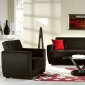 Elegant Black Microfiber Living Room with Storage Sleeper Sofa