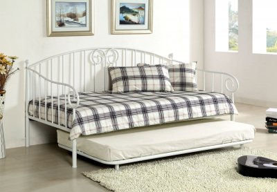 CM1603WH Hamden Metal Daybed in White w/Twin Trundle