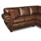Brown Smokey Leather Like Microfiber Classic Sectional Sofa