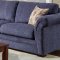Plush Blue Fabric Casual Modern Living Room Sofa & Loveseat Set