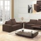 Brown Microfiber Fabric Modern 3PC Reclining Living Room Set