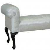Excitement Pearl Fabric Elegant Traditional Bench