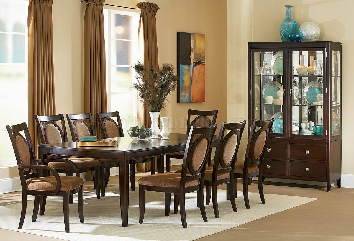 Espresso Finish Transitional Dining Table W Options