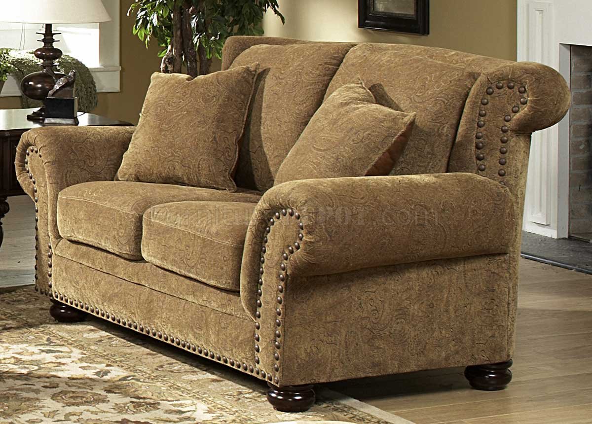 Floral Chenille Stylish Living Room Sofa   Loveseat Set At Furniture