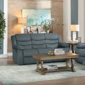 Discus Reclining Sofa & Loveseat 9526GY in Gray by Homelegance