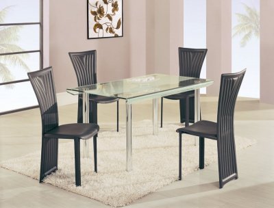 DA818 Dining Set 5Pc w/Black Chairs by Global Furniture USA