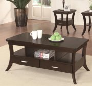 702508 Coffee Table by Coaster in Espresso w/Options