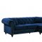Sabrina Sectional Sofa 667 in Navy Velvet Fabric by Meridian