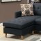 F7084 Reversible Sectional Sofa in Black Fabric by Boss