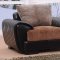 Two-Tone Brown & Black Microfiber & Leatherette 3PC Living Room