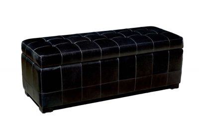 Leather Furniture  on Black Color Button Tufted Leather Ottoman With Storage At Furniture