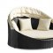 Modern Black Weaver Outdoor Canopy Bed w/White Cushions