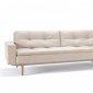 Dublexo Sofa Bed in Gray by Innovation w/Arms & Light Wood