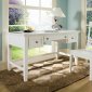 White Finish Modern Home Office Desk & Chair Set