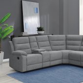 David Motion Sectional Sofa 609620 in Smoke Fabric by Coaster