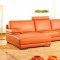 2227 Orange Leather/Leather Match Modern Sectional Sofa by VIG