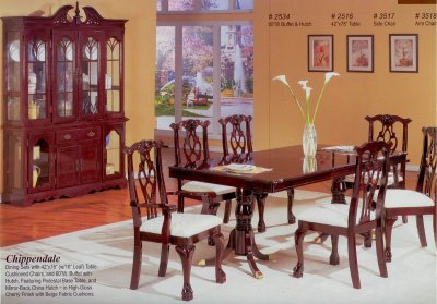 Cherry Finish Classic Formal Dining Room Table w/Options