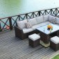 Chelsea Outdoor Sectional Sofa Set 8Pc in Brown & Beige -Bellini