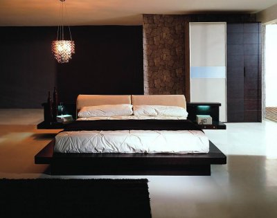 Contemporary Bedroom Furniture Sets on Dark Wenge Color Finish Contemporary Bedroom Set At Furniture Depot