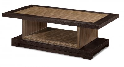 Chocolate & Jazz Stripe Wooden Coffee Table with Ashwood Frame