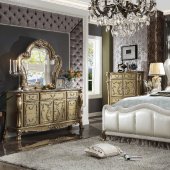 Dresden II Bedroom 27820Q in Champagne PU by Acme w/Options