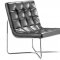Black Leatherette Contemporary Lounge with Chromed Steel Frame
