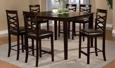  Dining Sets on Finish 7pc Contemporary Pub Dining Table Set At Furniture Depot