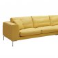 Soleil Sectional Sofa in Yellow Premium Leather by J&M