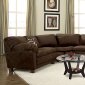 Brown Micro Suede Casual Sectional Sofa w/Super-Soft Arm Pillows