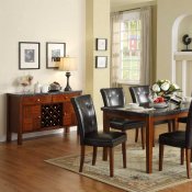 Cherry Finish Classic Dining Table w/Faux Marble Top & Options