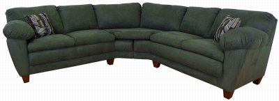 Sage Green Fabric Modern Sectional Sofa w/Wooden Legs