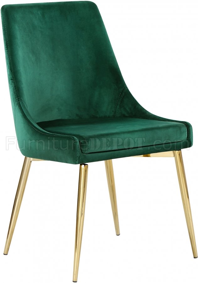 Karina Dining Chair 783 Set of 4 Green Velvet Fabric by