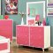 Alivia CM7850PK 4Pc Kids Bedroom Set in White/Pink w/Options