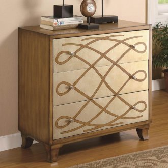 Two-Tone Finish Modern Cabinet w/Scroll Front Accent