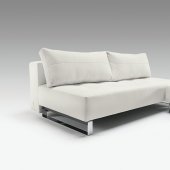 White Leatherette Contemporary Sofa Bed Lounger From Innovation