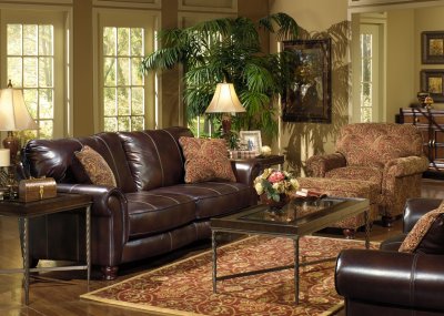 Jackson Furniture Cognac Fabric Oxford Sofa & Loveseat w/Options