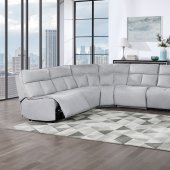 U8088 Modular Power Motion Sectional Sofa in Gray by Global