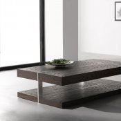 Wenge Zebrano Finish Modern Coffee Table W/Metal Accents