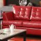 9994RED Della Sofa by Homelegance in Red Bonded Leather