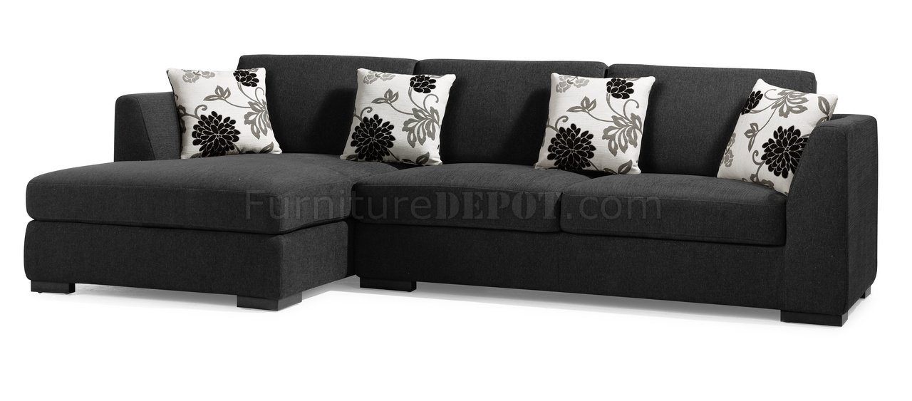 Stylish Dark Brown Microfiber Comfortable Sectional Sofa