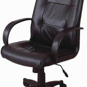 Black Leather Modern Executive Office Chair w/Gas Lift