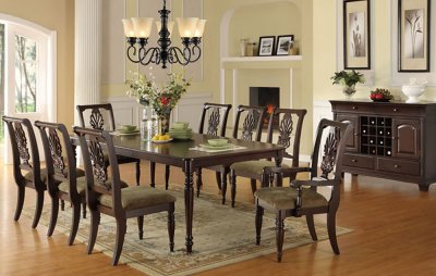 Classic Dining Furniture on Brown Classic Dining Room Table W Optional Chairs At Furniture Depot