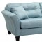 Light Blue Fabric Modern Sofa & Loveseat Set w/Wood Legs