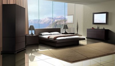 Dark Cappuccino 5Pc Bedroom Set w/Platform Bed & Options