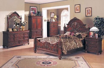 Traditional Style Bedroom with Oversized Headboard [AMBS-52-9250]