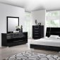 Hailey Bedroom in Black by Global w/Platform Bed & Options