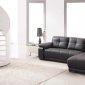 Espresso Bonded Leather Contemporary Elegant Sectional Sofa